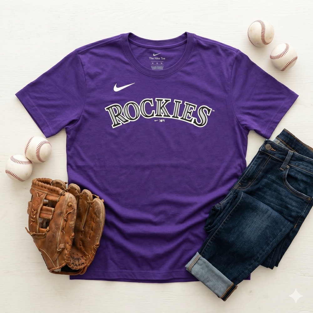 Nike T-Shirt Mens XL Purple New Colorado Rockies Ryan McMahon 24 MLB Baseball